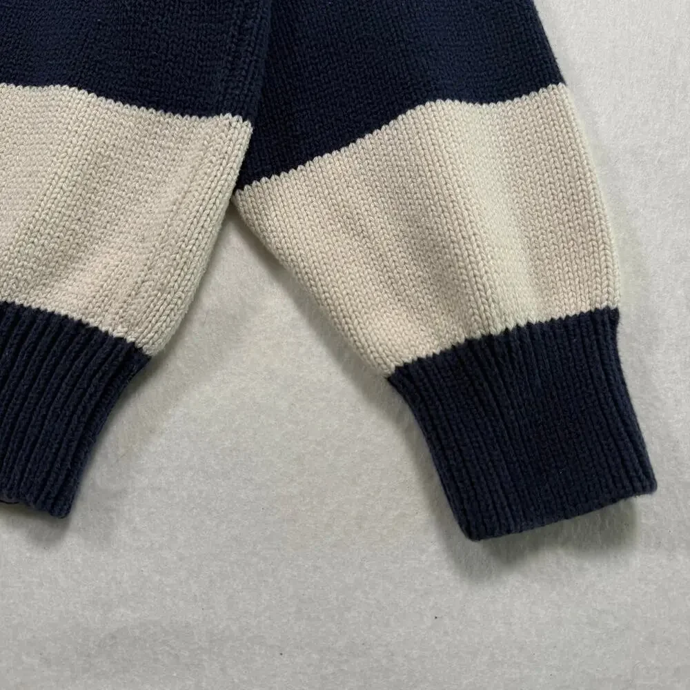 Vintage John Ashford striped oversized knit cotton crewneck sweater size large